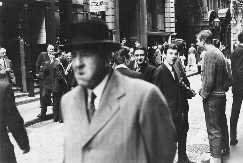 Roger Mayne, Man and Youths, Throgmorton Street, London
1960, Vintage gelatin silver print